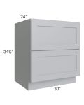 Asheville Grey Shaker 30" 2-Drawer Base Cabinet