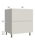 Milan Beige Matte 30" 2-Drawer Base Cabinet