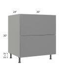 Milan Grey Gloss 30" 2-Drawer Base Cabinet
