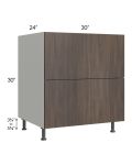 Milan Cafe 30" 2-Drawer Base Cabinet