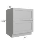 Charlotte Grey 30" 2-Drawer Base Cabinet