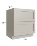 Stratton Light Grey Shaker 30" 2-Drawer Base Cabinet