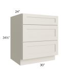 Asheville Cloud Shaker 30" 3-Drawer Base Cabinet 
