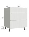 Milan Cream 30" 3-Drawer Base Cabinet
