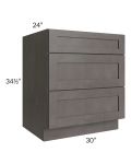 Midtown Dark Grey Shaker 30" Drawer Base Cabinet