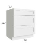 Vail White Shaker 30" Drawer Base Cabinet