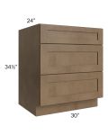 Midtown Mocha Shaker 30" Drawer Base Cabinet