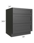 Midtown Black Shaker 30" Drawer Base Cabinet
