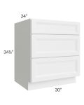 Salem White 30" Drawer Base Cabinet