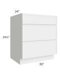 Portland White 30" Drawer Base Cabinet 