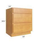 Royal Oak 30" 3-Drawer Base Cabinet