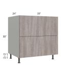 Milan Hazel 33" 2-Drawer Base Cabinet