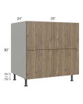 Milan Pecan 33" 2-Drawer Base Cabinet
