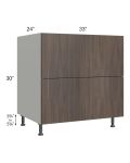 Milan Cafe 33" 2-Drawer Base Cabinet
