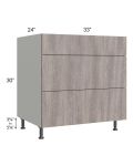 Milan Hazel 33" 3-Drawer Base Cabinet