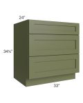 Midtown Hunter Green Shaker 33" Drawer Base Cabinet