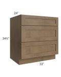 Midtown Mocha Shaker 33" Drawer Base Cabinet