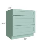 Midtown Mint Green Shaker 33" Drawer Base Cabinet