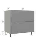 Milan Grey Gloss 36" 2-Drawer Base Cabinet