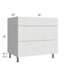 Milan Cream 36" 3-Drawer Base Cabinet
