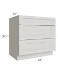 Midtown Light Grey Shaker 36" Drawer Base Cabinet