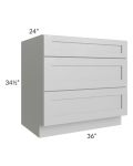 Midtown Painted Grey Shaker 36" Drawer Base Cabinet
