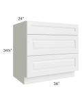 Belfast White 36" Drawer Base Cabinet