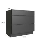 Vienna Black 36" Drawer Base Cabinet