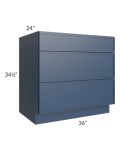 Portland Navy Blue 36" Drawer Base Cabinet