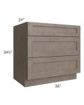 Providence Natural Grey 36" Drawer Base Cabinet 