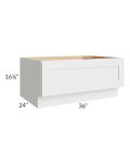 Midtown White Shaker 36" Drawer Bench Seat