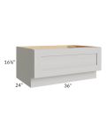 Midtown Light Grey Shaker 36" Drawer Bench Seat