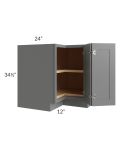 Stratton Dark Grey Shaker 36" Lazy Susan Base Cabinet 