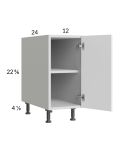 Euro Gloss White 12" Full Height Door Desk Base Cabinet