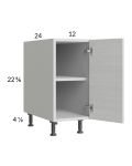 Euro White Grain 12" Full Height Door Desk Base Cabinet