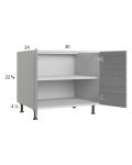 Euro Grey 30" Full Height Door Desk Base Cabinet