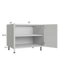 Euro White Grain 33" Full Height Door Desk Base Cabinet