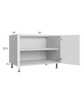 Euro Gloss White 36" Full Height Door Desk Base Cabinet