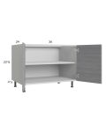Euro Grey 36" Full Height Door Desk Base Cabinet 