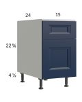 Harbor Navy 15" 2-Drawer Desk Base Cabinet