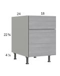 Euro Grey 18" 2-Drawer Desk Base Cabinet