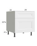 Harbor White 24" 2-Drawer Desk Base Cabinet