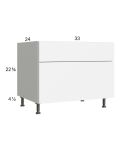 Euro Gloss White 33" 2-Drawer Desk Base Cabinet