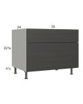Euro Cafe 33" 2-Drawer Desk Base Cabinet