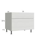 Euro White Grain 33" 2-Drawer Desk Base Cabinet
