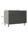 Euro Cafe 36" 2-Drawer Desk Base Cabinet