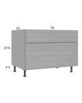 Euro Grey 36" 2-Drawer Desk Base Cabinet