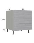 Euro Grey 24" 3-Drawer Desk Base Cabinet