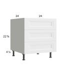 Harbor White 24" 3-Drawer Desk Base Cabinet