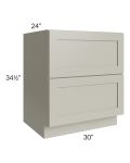 Kingston Pearl Grey Shaker 30" 2-Drawer Base Cabinet - Out of stock through April